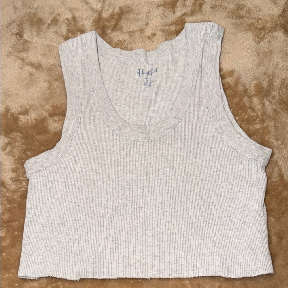 Brandy Melville Light Gray Ribbed Crop Tank